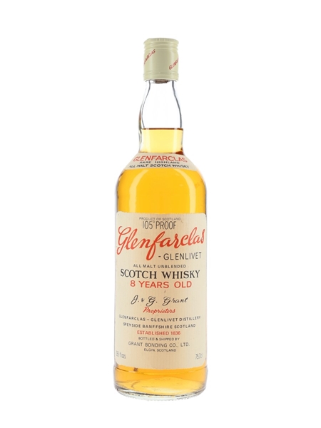 Glenfarclas Glenlivet 8 Year Old 105 Proof Bottled 1980s - Grant Bonding Co. 75.7cl / 60%