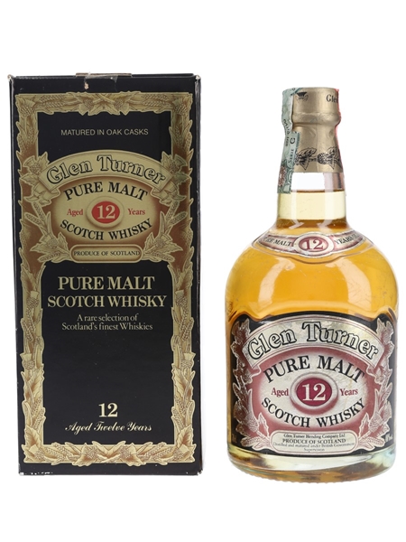 Glen Turner 12 Year Old Pure Malt Bottled 1990s - Fenice San Remo 70cl / 40%