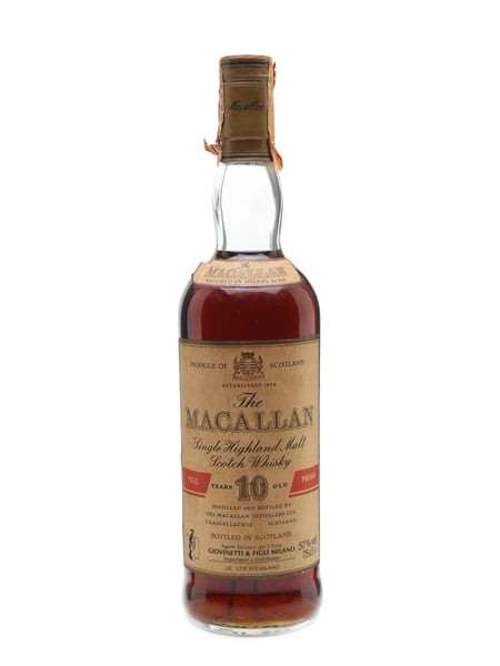 Macallan 10 Year Old Full Proof Bottled 1980s - 1990s - Giovinetti 75cl / 57%