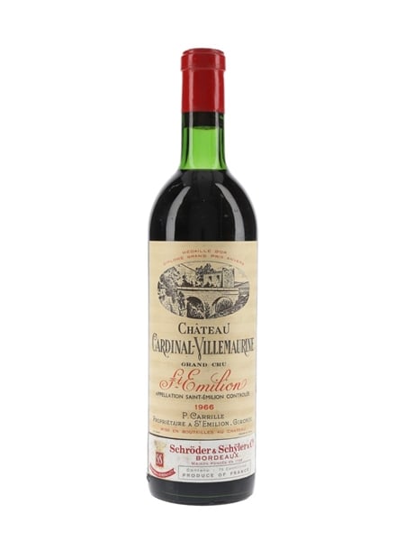 Chateau Cardinal Villemaurine 1966 Saint Emilion Grand Cru 75cl