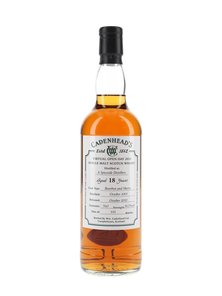 A Speyside Distillery 2001 18 Year Old Bottled 2020 - Cadenhead's Virtual Open Day 70cl / 52.3%