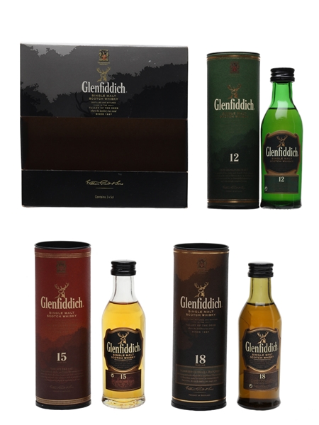 Glenfiddich Single Malt Collection 12, 15 & 18 Year Old 3 x 5cl / 40%