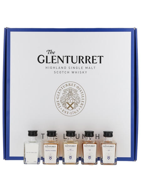 Glenturret The Launch New Make Spirit, Triple Wood, 10, 12 & 15 Year Old 5 x 5cl