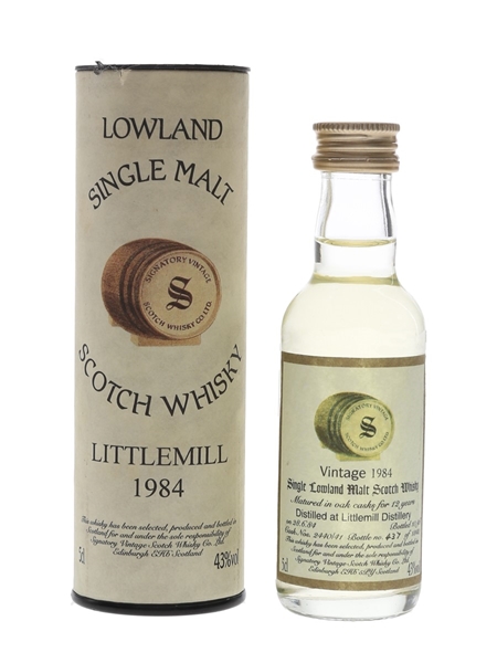 Littlemill 1984 12 Year Old Bottled 1996 - Signatory Vintage 5cl / 43%