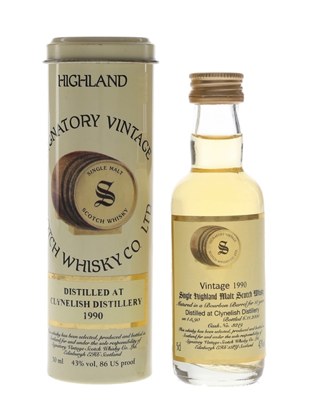 Clynelish 1990 10 Year Old Bottled 2000 - Signatory Vintage 5cl / 43%