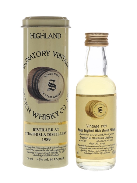 Strathisla 1989 12 Year Old Bottled 2001 - Signatory Vintage 5cl / 43%