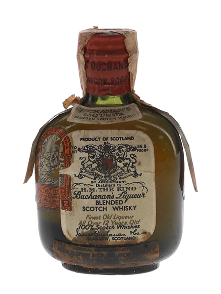 Buchanan's 12 Year Old Spring Cap Bottled 1930s-1940s - Alex D Shaw & Co. 4.7cl / 43.4%