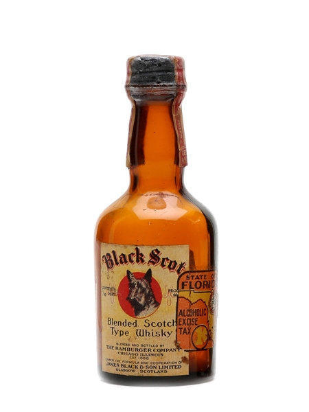 Black Scot Blended Scotch Type Whisky Bottled 1930s 5cl / 43%