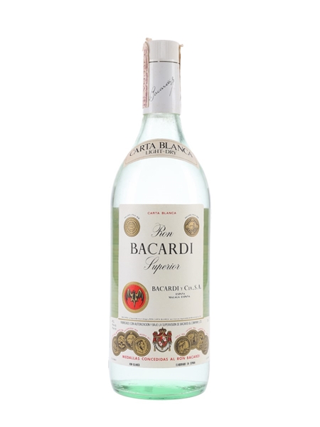 Bacardi Carta Blanca Bottled 1980s - Spain 100cl / 40%