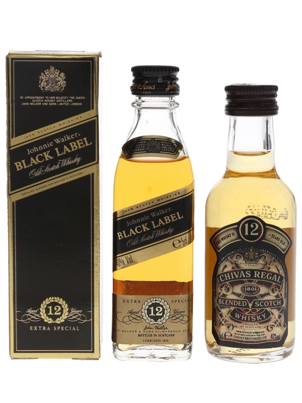 Johnnie Walker 黒·金キャップと Chivas Regal Chivas Regal & Johnnie Walker Black Label 12 Year Old - Lot 105743