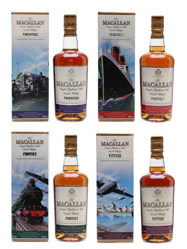 Macallan Travel Series Twenties, Thirties, Forties, Fifties - Lot