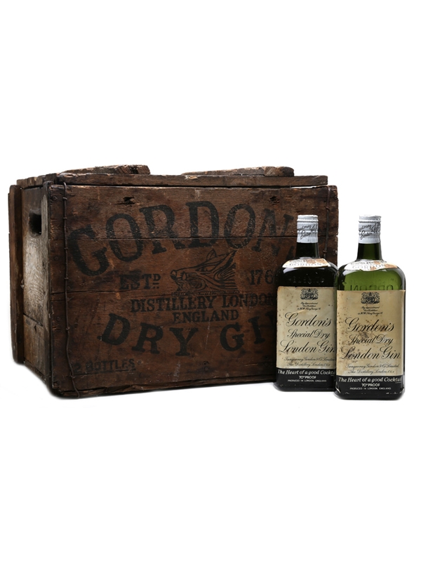 Gordon's DRY GIN wooden box ヴィンテージ 木箱 Gordon's Special Dry London Gin Spring Cap - Lot 58049 - Buy/Sell