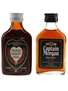 Black Heart Rum & Captain Morgan Bottled 1970s 2 x 5cl / 40%