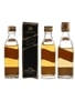 Johnnie Walker Black & Red Label Bottled 1970s & 1980s 3 x 5cl / 40%