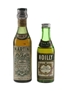 Martini Dry & Noilly Prat Extra Dry Bottled 1950s-1960s 2 x 5cl