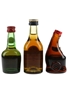 Courvoisier, Martell & Marmot Bottled 1970s 3 x 3cl-5cl / 40%