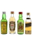 Cutty Sark, Grant's, J & B, Johnnie Walker Black Label Bottled 1970s & 1980s 4 x 4.7cl-5cl