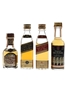 Chivas Regal 12 Year Old, Johnnie Walker Black Label, Johnnie Walker Red Label & Seagram's 100 Pipers Bottled 1970s 4 x 5cl