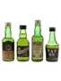 Black Bottle, Vat 69, Inver House & Ambassador Bottled 1970s 4 x 4.7cl-5cl