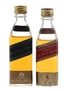 Johnnie Walker Black Label Extra Special & Red Label Bottled 1970s 2 x 5cl / 40%