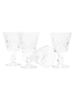 Four Cut Glass White Wine Glasses  11.5cm Tall