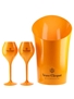 Veuve Clicquot Ice Bucket & Plastic Glasses  3 x 21cm-38cm Tall