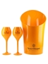 Veuve Clicquot Ice Bucket & Plastic Glasses  3 x 21cm-38cm Tall