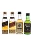 Johnnie Walker Black Label & Red Label, Hundred Pipers & Queen Anne Bottled 1970s-1980s 4 x 5cl / 40%