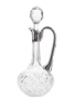 Waterford Lismore Claret Jug & Stopper Sterling Silver Handle & Collar 31.5cm Tall x 13cm