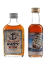 Blue Anchor & Walter Hicks Navy Rum Bottled 1970s-1980s 2 x 5cl / 40%