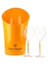 Veuve Clicquot Ice Bucket & Two Veuve Clicquot Glasses 3 x 21cm-38cm Tall