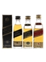 Johnnie Walker Black Label Extra Special, 12 Year Old & Red Label Bottled 1970s-1980s 3 x 5cl / 40%