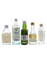 Booth's, Asda London Dry Gin, Juniper Green Organic, Olifant & Lordson Bottled 1970s-1980s 5 x 4cl-6cl