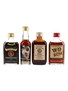 Ebony Lass, Marples, Merry Monarch & W.D Rum Bottled 1970s 4 x 5cl / 40%