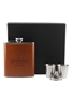 Glenfiddich Hip Flask With Funnel & Glasses  12.5cm x 9.5cm