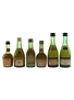 Courvoisier VSOP & Napoleon, Hine 3 Star, Martell Cordon Bleu & Remy Martin VS Bottled 1970s 6 x 3cl-5cl / 40%