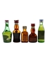 Assorted French Liqueurs Benedictine, Cherry Marnier, Cointreau, Grand Marnier & Ricard 5 x 2.8cl - 3cl