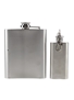 Jack Daniel's Branded Hip Flasks 7 Fluid Ounces & 2 Fluid Ounces 13cm x 9.5cm & 9.5cm x 4cm (keyring)