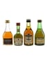 Courvoisier Three Star Luxe, H&A Cognac, Martell 3 Star & Three Barrels Bottled 1970s-1980s 4 x 3-5cl