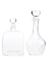 Glass Decanters With Stopper  2 x 23cm and 26.5cm tall