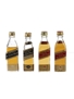 Johnnie Walker Black Label & Red Label Bottled 1970s-1980s 4 x 4.7cl-5cl / 40%