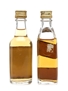 Johnnie Walker Black Label & Seagram's 100 Pipers Miniatures 2 x 4.7cl