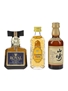 Suntory Kakubin, Royal 12 Year Old & Yamazaki 12 Year Old Bottled 1990s 3 x 5cl