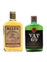 Blended Scotch Whisky Half Bottles Bell's & Vat 69 37.5cl & 25cl