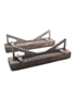 Bass Charrington Cask Holders Pair 40cm x 9.5cm x 13cm
