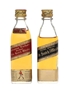 Johnnie Walker Red & Black Label Bottled 1960s 2 x 5cl / 40%