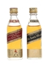 Johnnie Walker Red & Black Label Bottled 1960s 2 x 5cl / 40%