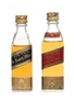 Johnnie Walker Black & Red Label Bottled 1960s & 1970s 4.7cl-5cl