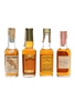 Assorted Kentucky Straight Bourbon Whiskey Old Crow, Old Grand Dad, Old Taylor & Wild Turkey 4 x 4.7cl-5cl