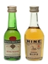 Denis Mounie & Hine 3 Star Bottled 1970s 2  x 5cl / 40%